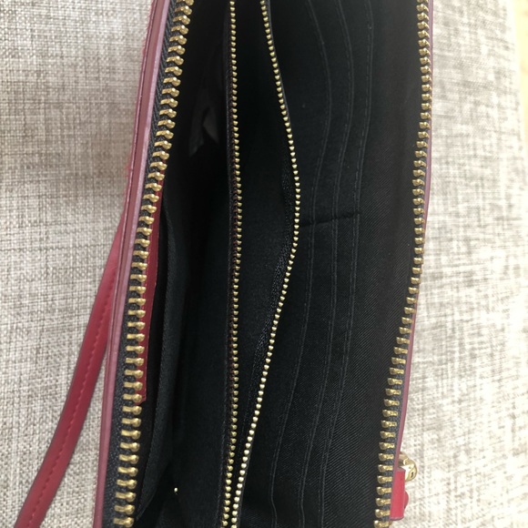 Red Leather and Calf-Hair Clutch/Crossbody - Picture 7 of 8